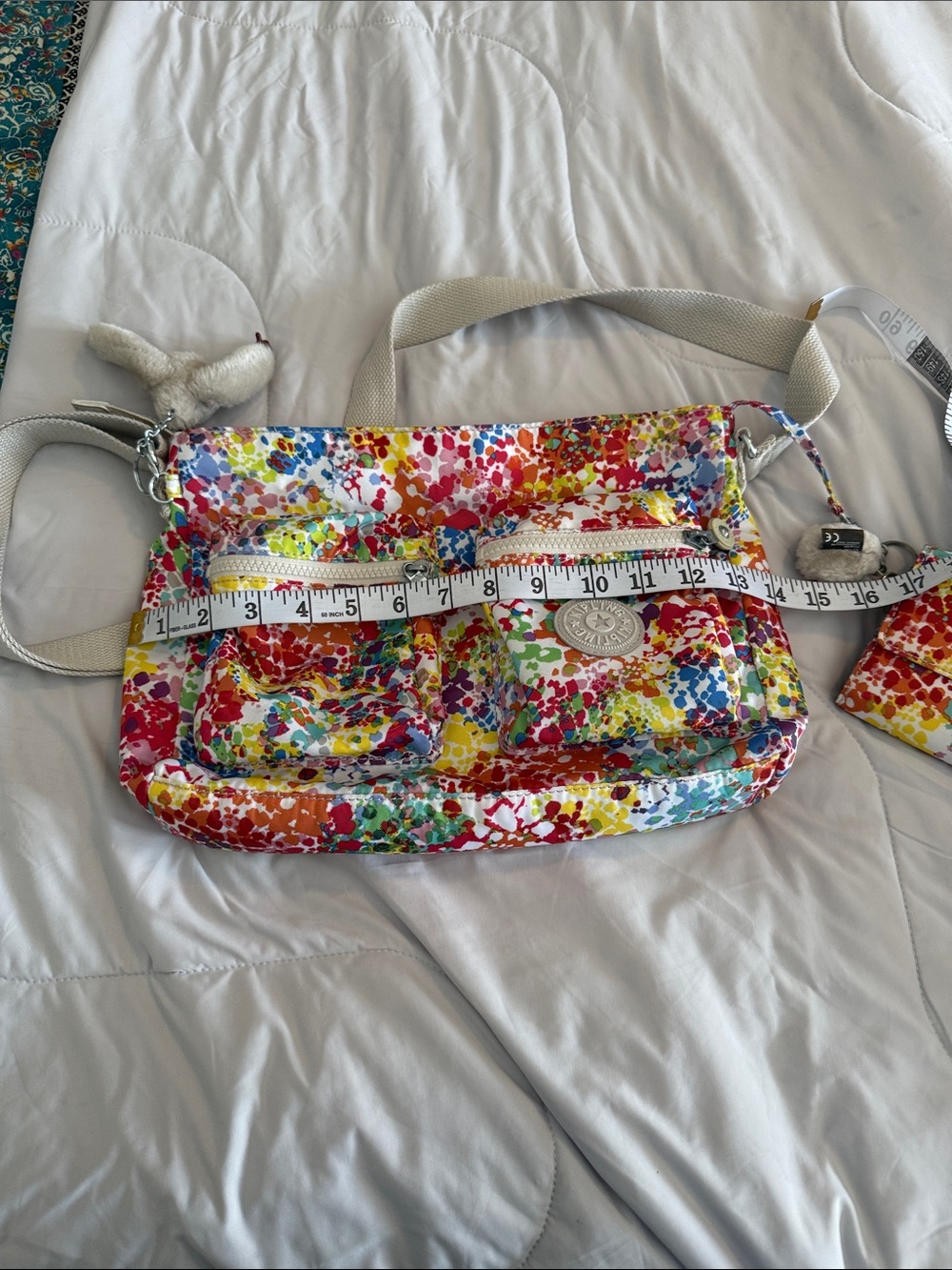 Kipling Multicolor Splatter-Print Crossbody with wallet - Picture 8 of 11